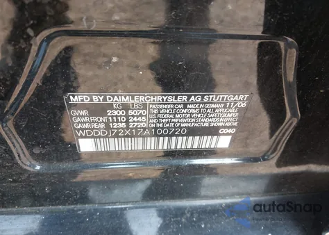 2007 Mercedes-Benz Cls 550 из США, поврежденный, VIN WDDDJ72X17A100720